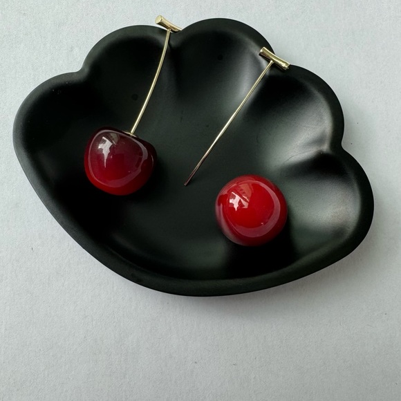 Red Cherry Earrings - Picture 4 of 5